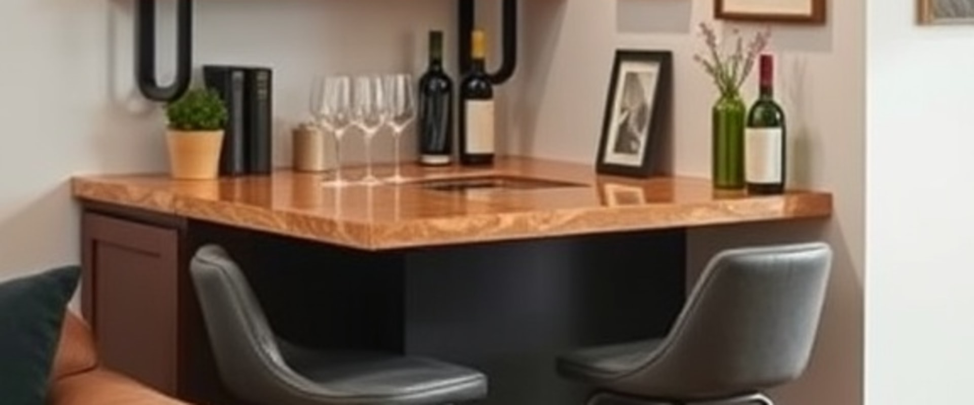 Creating a Cozy Home Bar with Décor and Accessories Around a Bar Sink
